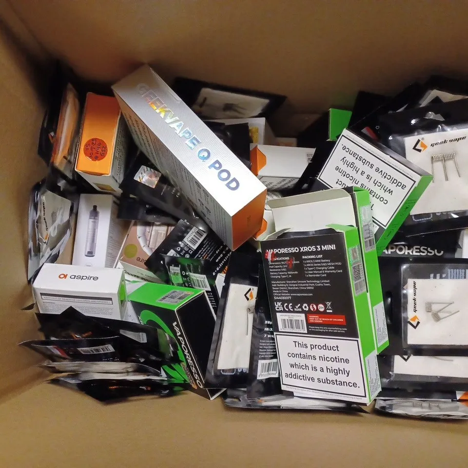 APPROXIMATELY 20 BOXED E-CIGARETTES TO INCLUDE ARGUS PRO , VAPORESSO XROS 3  - X , ASPIRE FLEXUS , ETC 