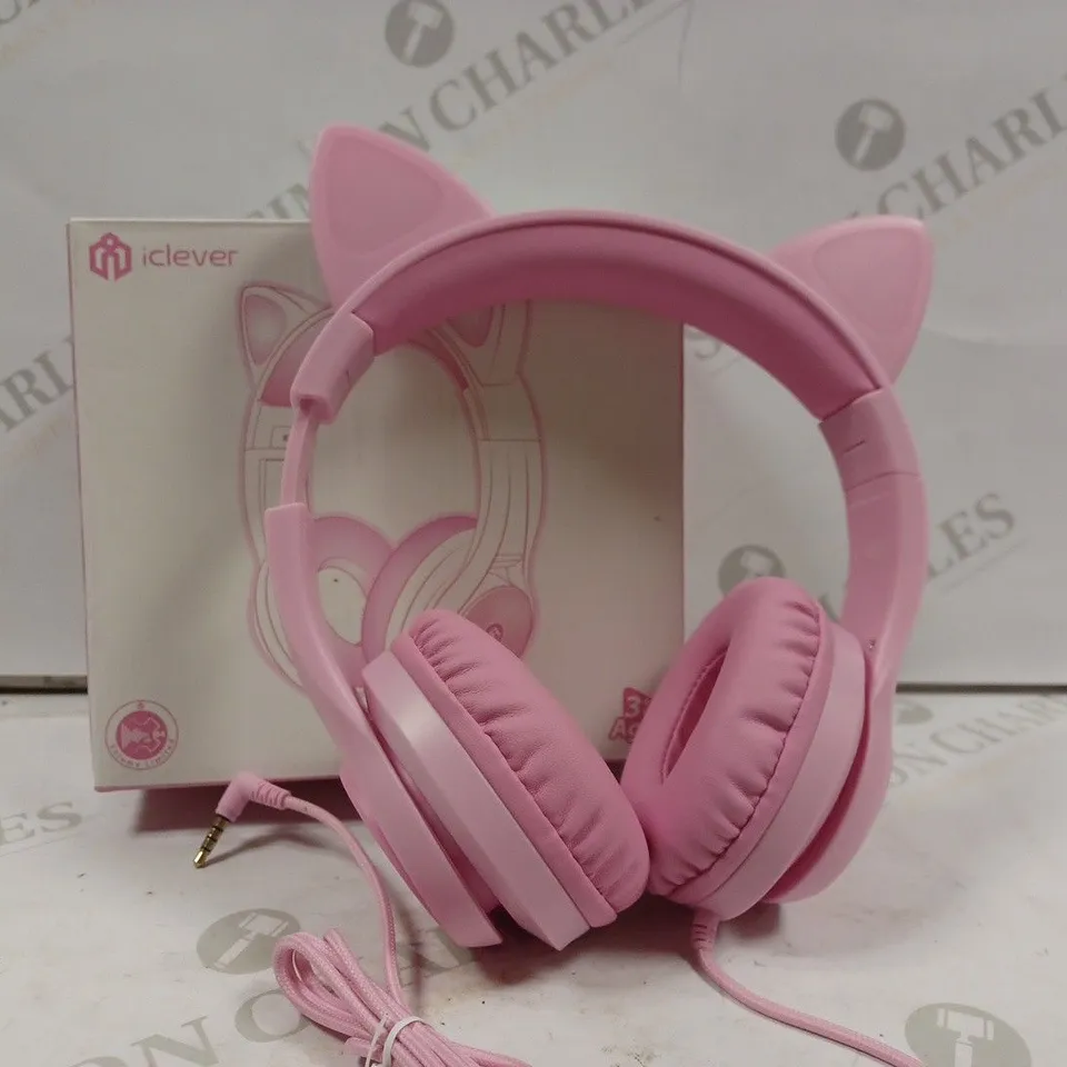 ICLEVER WIRED PINK HEADPHONES 