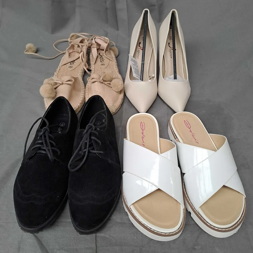 BOX OF APPROXIMATELY 12 PAIRS OF SHOES IN VARIOUS STYLES, COLOURS AND SIZES