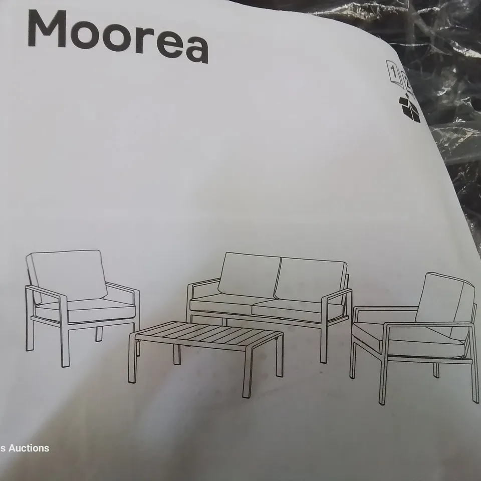 BOXED MOOREA ALUMINIUM COFFEE SET WITH CUSHIONS