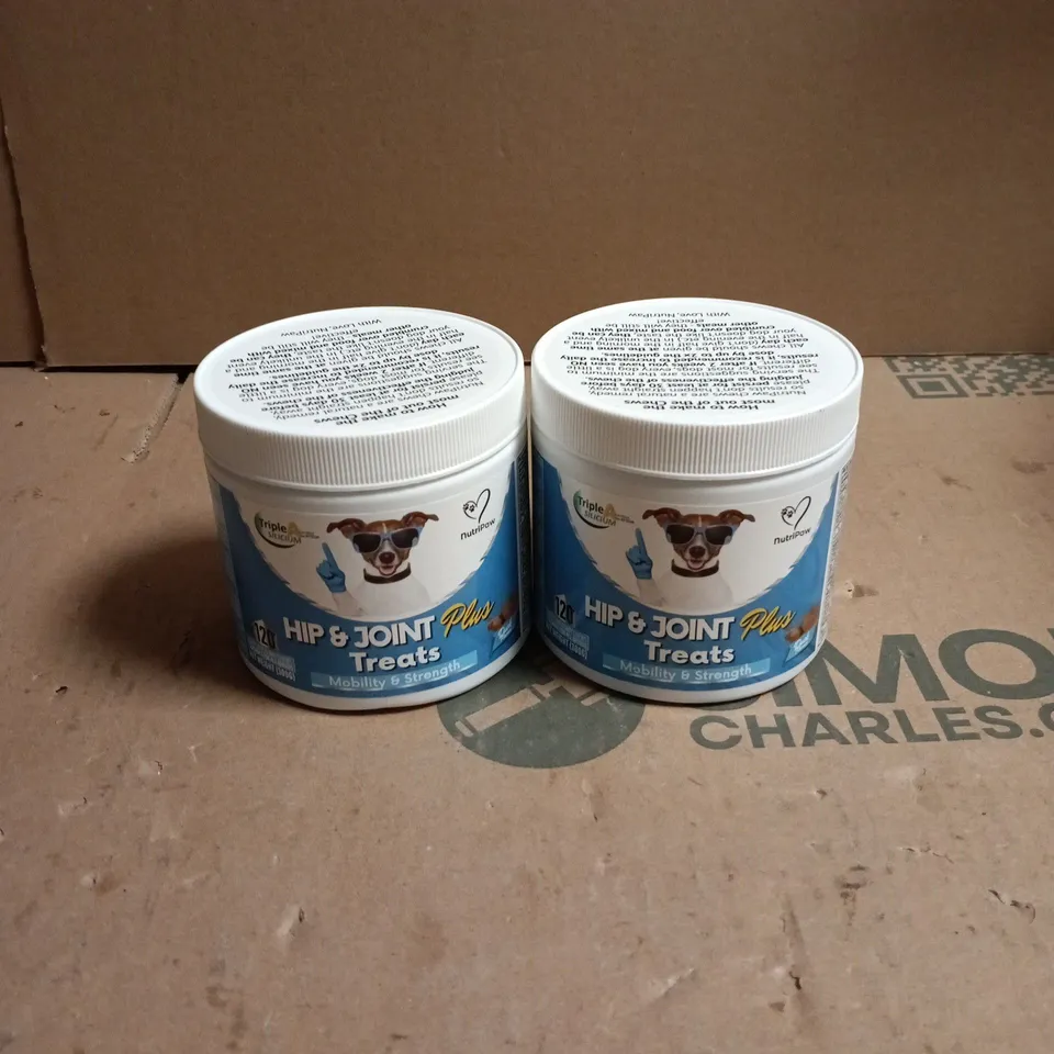 2 X NUTRIPAW HIP AND JOINT PLUS TREATS 120 CHEWS FOR ALL DOG BREEDS