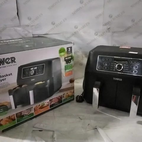 BOXED TOWER 8 LITRE DUAL BASKET AIR FRYER 