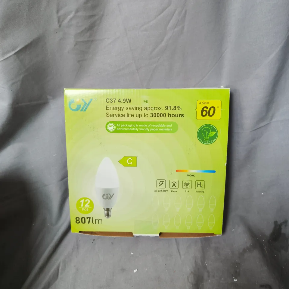LED CANDLE BULBS C37 – 12 PACK, 4.9W, 807 LM, E14 BASE, 4000K