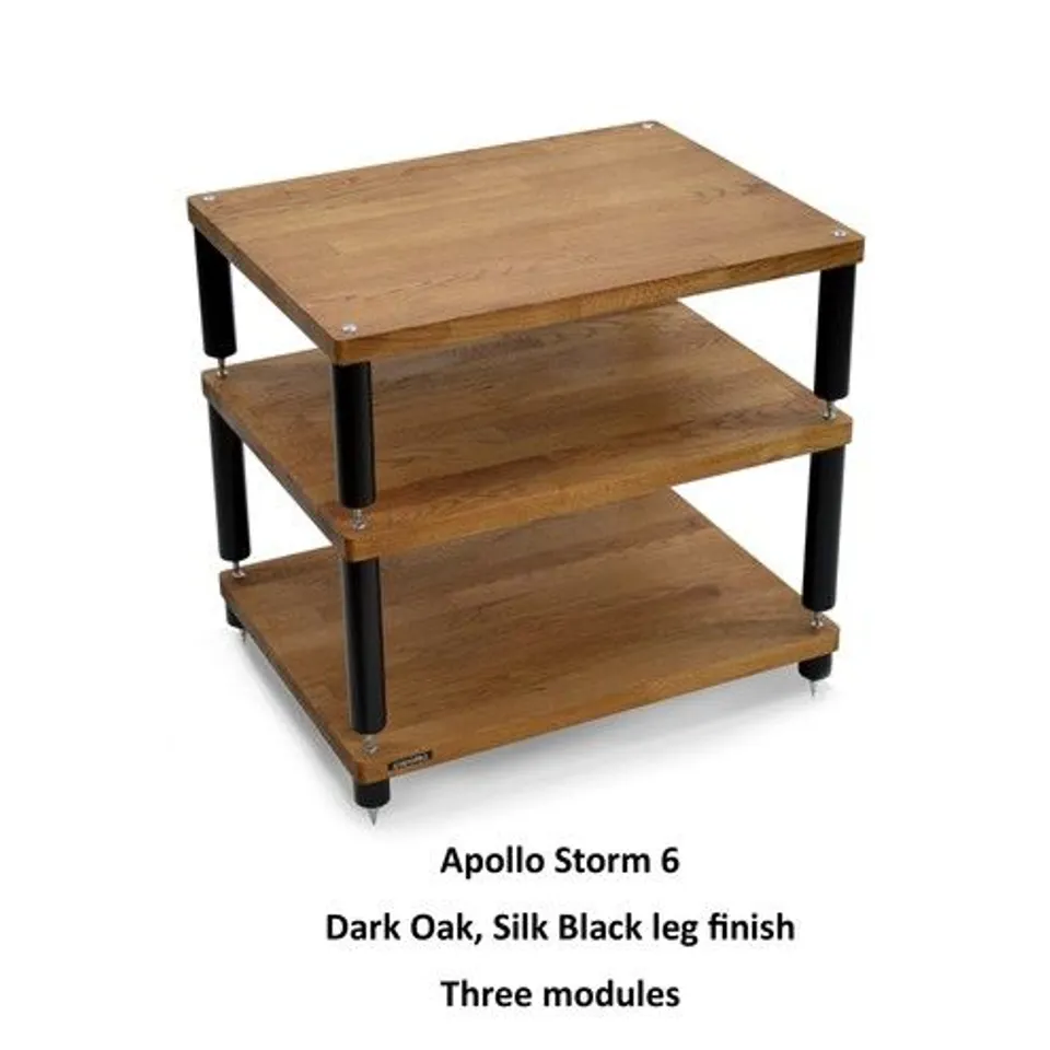 ATACAMA APOLLO STORM 6 3 SHELF HI-FI RACK - OAK/BLACK