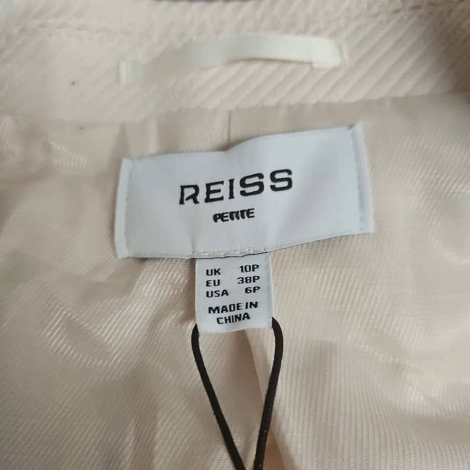 REISS PETITE BLAZER – PALE PINK, BUTTON FRONT, TWO POCKETS, UK 10 (P)