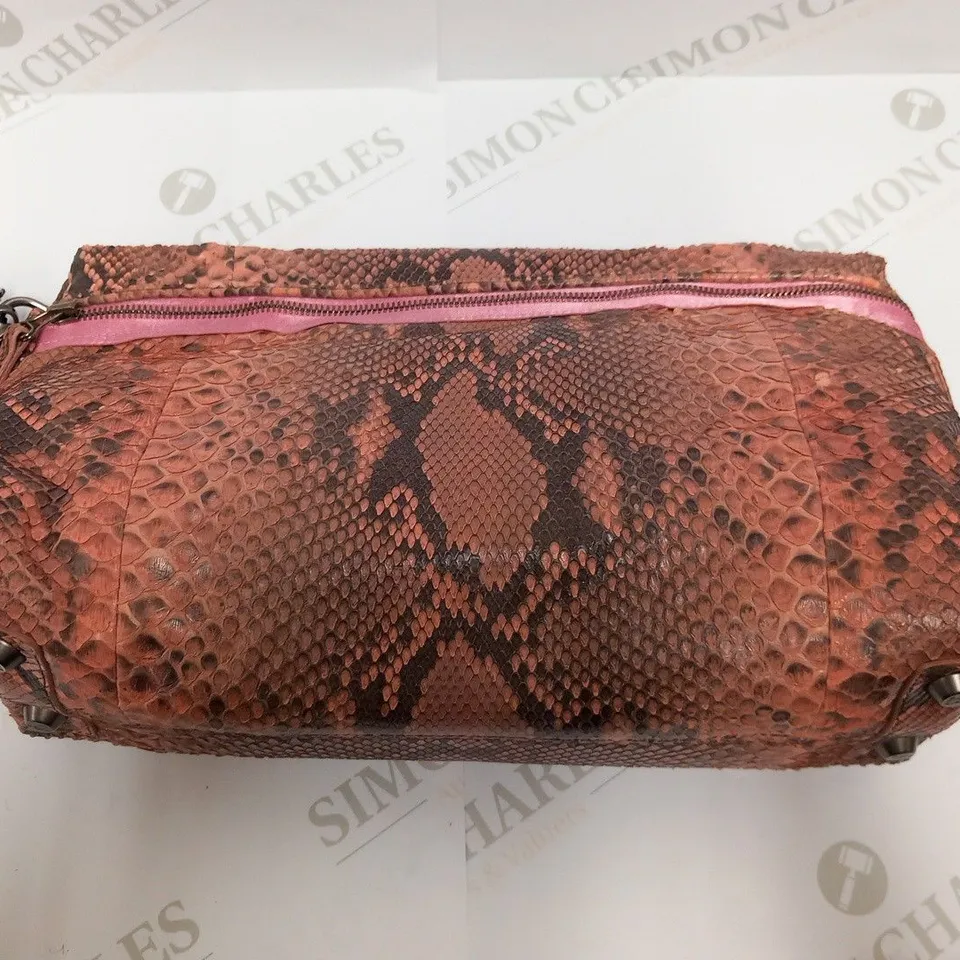 LANVIN PARIS AMALIA SMALL CLUTCH IN PYTHON PINK