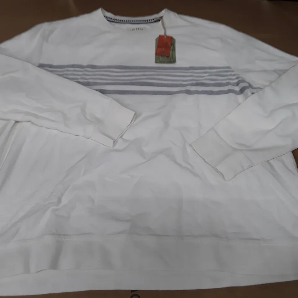 FAT FACE ELLSWORTH CHESTVSTRIP JUMPER IN ECRU - UK XXL R