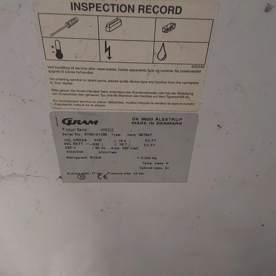 GRAM HF600C CHEST FREEZER