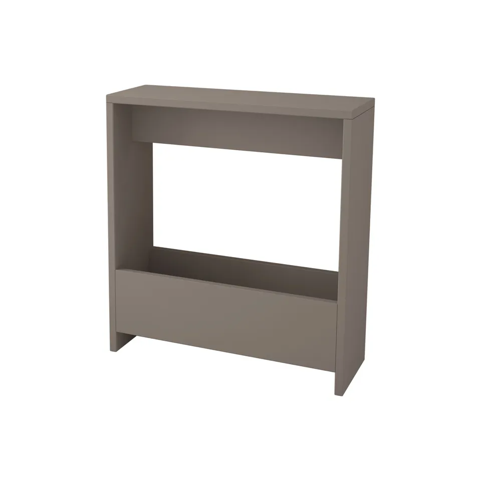 BOXED SIMPI MODERN SIDE TABLE H 60CM 2 TIER IN LIGHT MOCKA