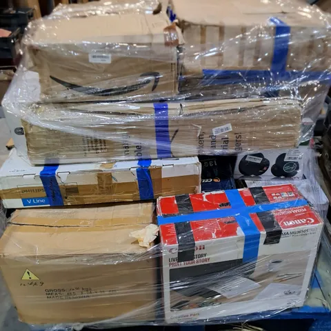PALLET CONTAINING APPROXIMATELY 15 ASSORTED TECH ITEMS TO INCLUDE CANON PRINTER, CELESTRON TELESCOPE AND WAGNER UNIVERSAL SPRAYER