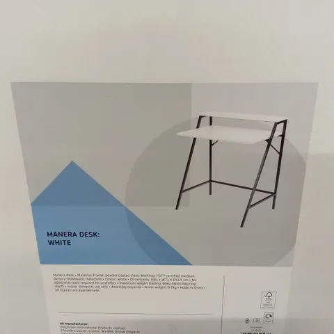 BOXED MANERA DESK - WHITE (1 BOX)