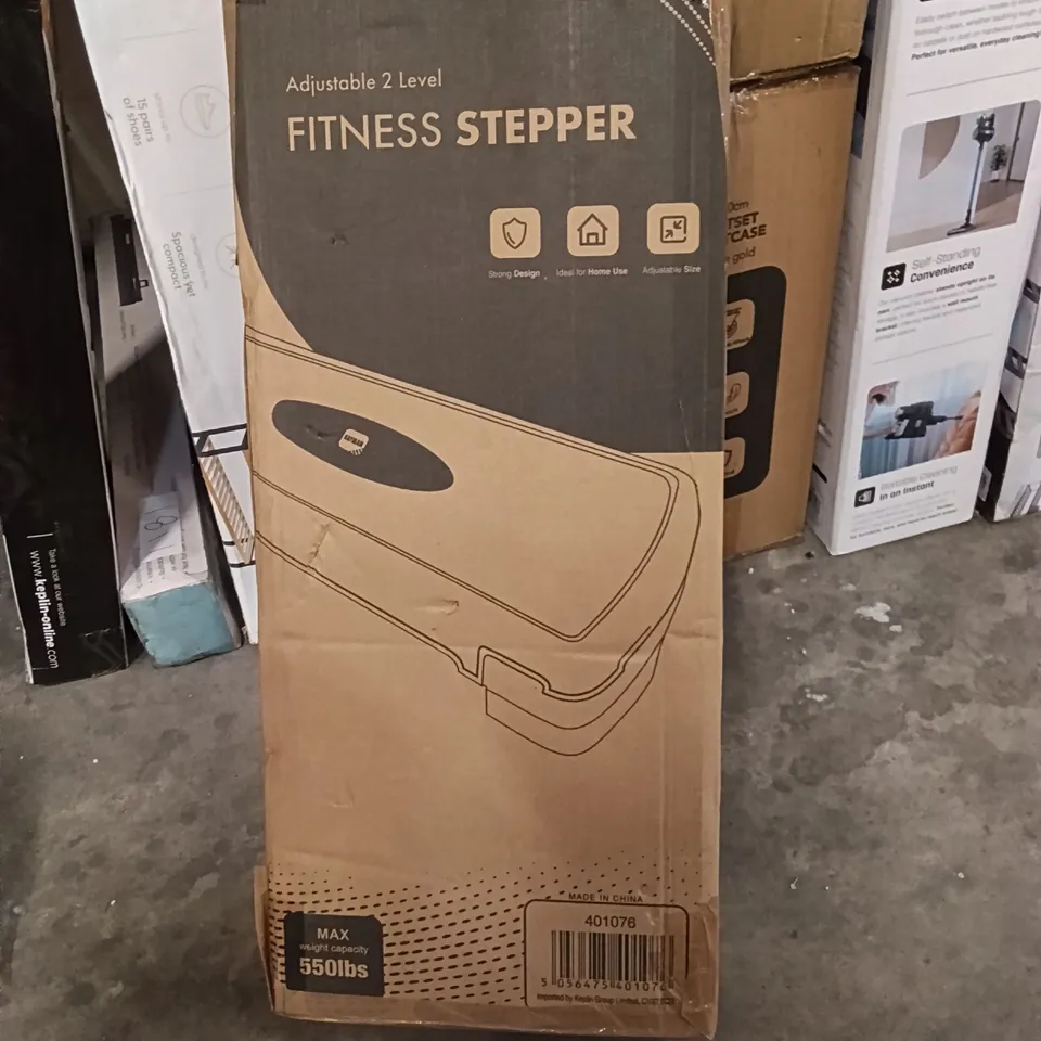 BOXED KEPLIN KAYMAN ADJUSTABLE 2 LEVEL FITNESS STEPPER 