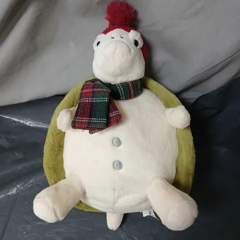 JELLYCAT PLUSH TORTOISE WITH SCARF & HAT – CREAM & OLIVE (LONDON)