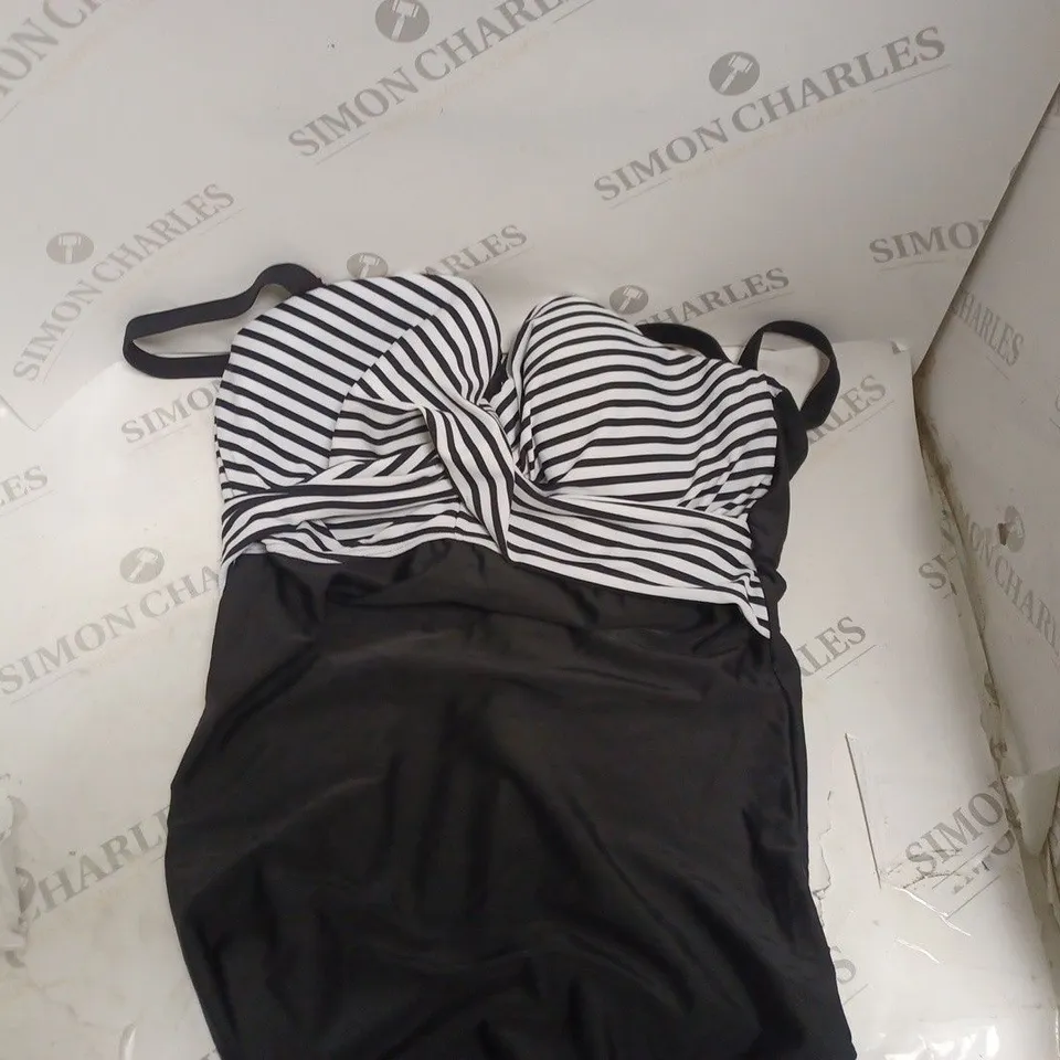 FIGLEAVES STRIPE SWIMSUIT IN BLACK/WHITE - 38DD