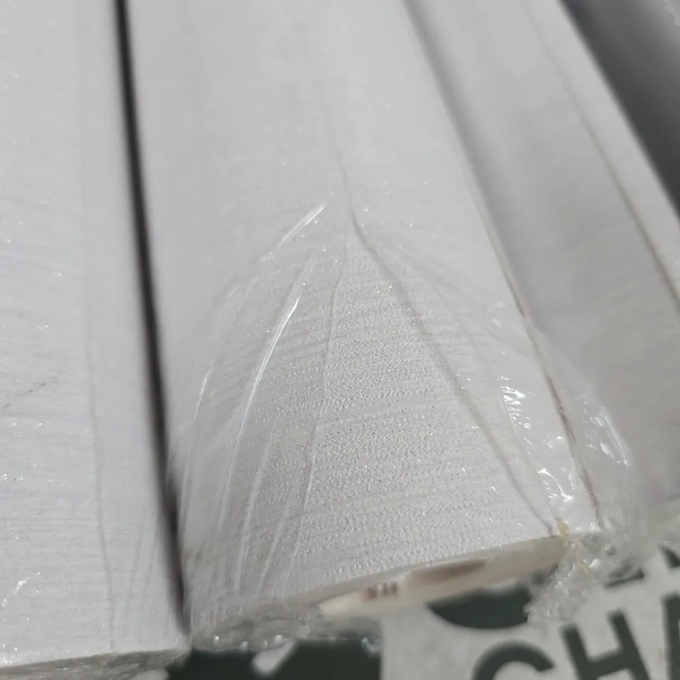 4 X PLAIN WHITE SILVER GLITTER SHIMMER TEXTURED CRYSTAL VINYL NEUTRAL WALLPAPER 