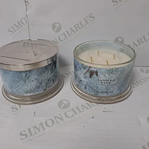 SET OF 2 HOMEWORX VANILLA PINE SCENTED CANDLES