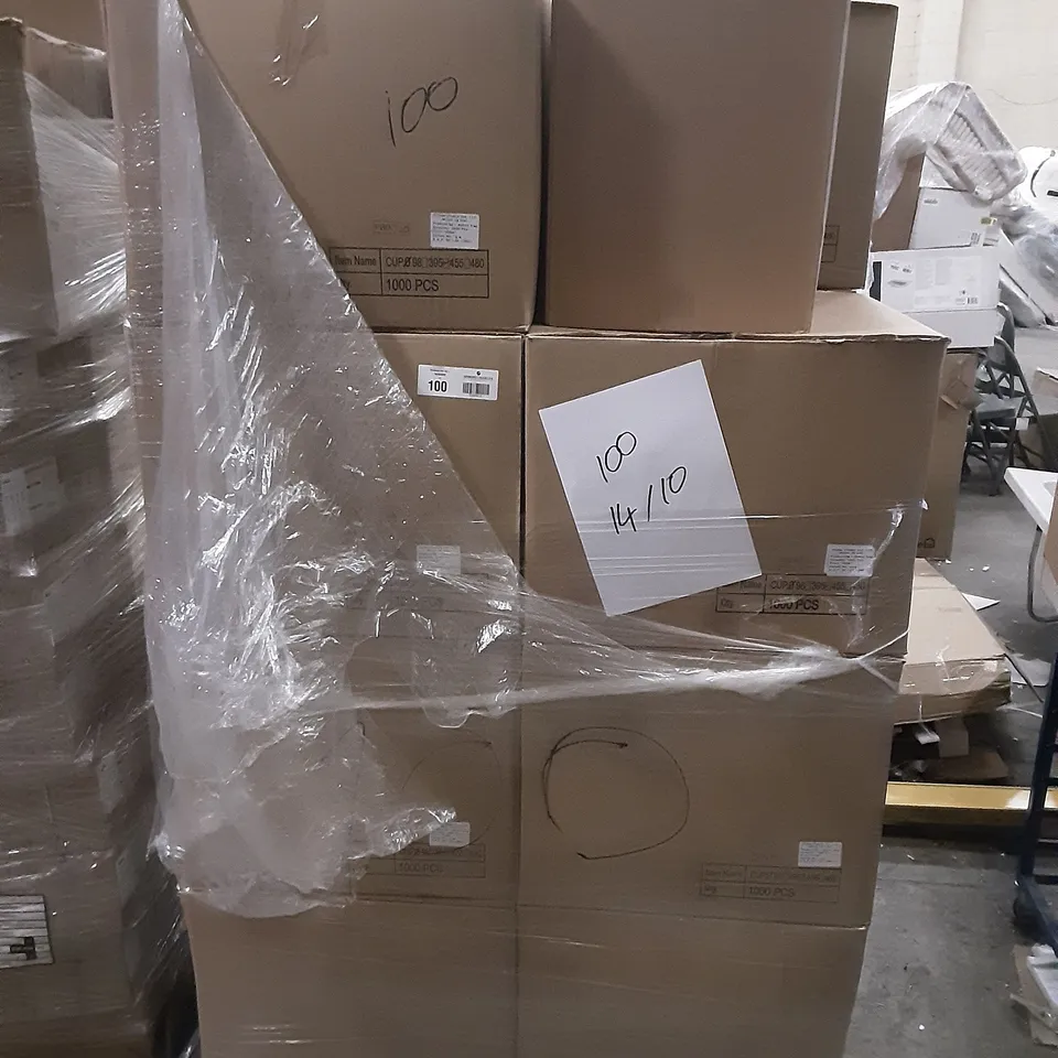 PALLET OF APPROXIMATELY 16 BOXES CONTAINING 1000 PET CLEAR CUPS