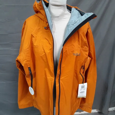 RAB DOWNPOUR PLUS 2.0 JACKET IN SUNSET - UK LARGE