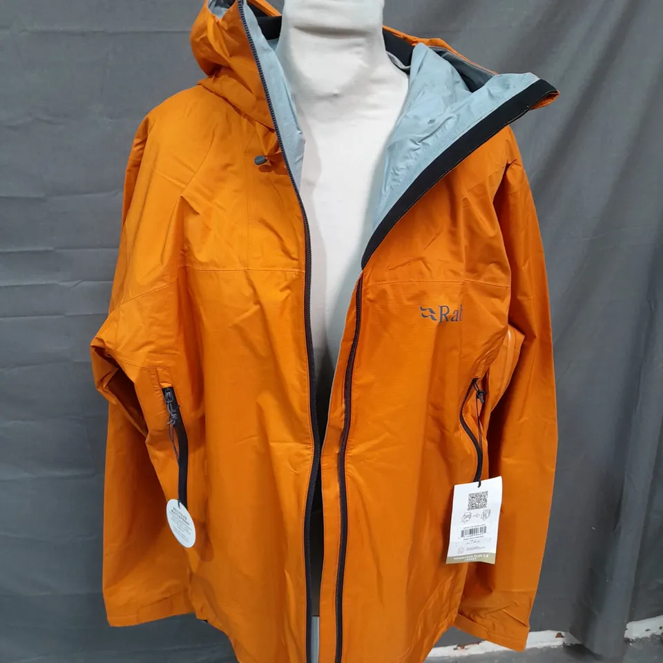 RAB DOWNPOUR PLUS 2.0 JACKET IN SUNSET - UK LARGE