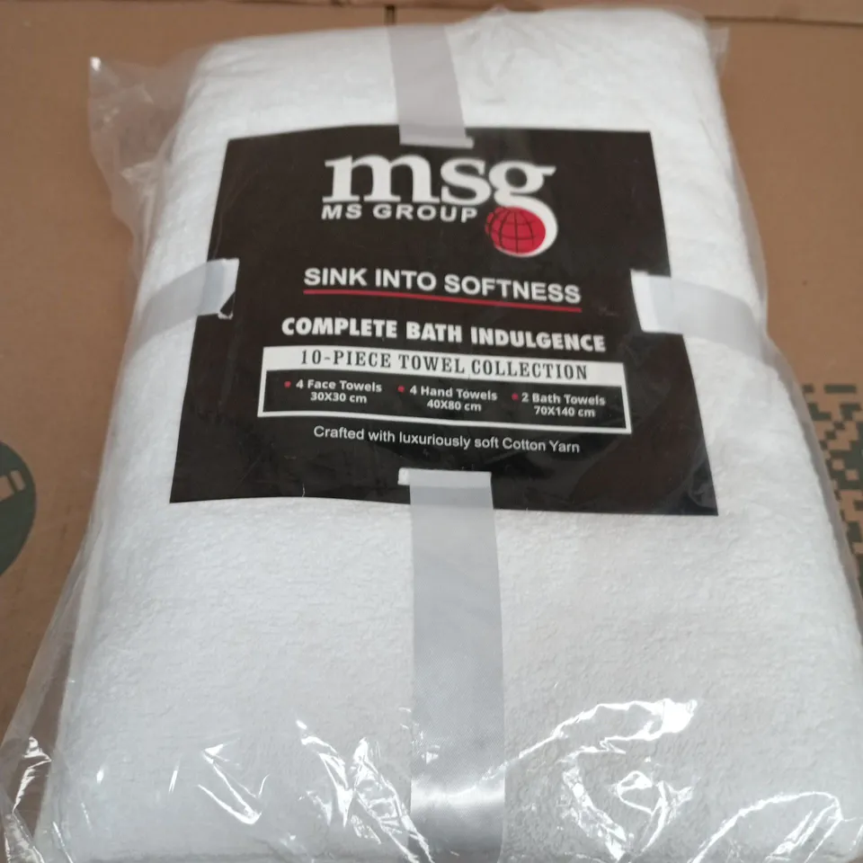 MSG GROUP COMPLETE BATH INDULGENCE 10-PIECE TOWEL COLLECTION – WHITE