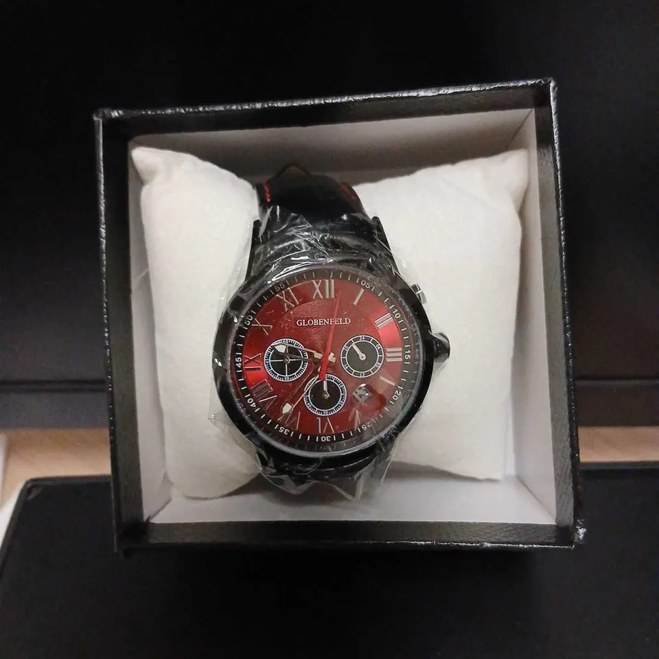 GLOBENFELD ROMAN CHRONO RED WATCH – BOXED (GF0014)