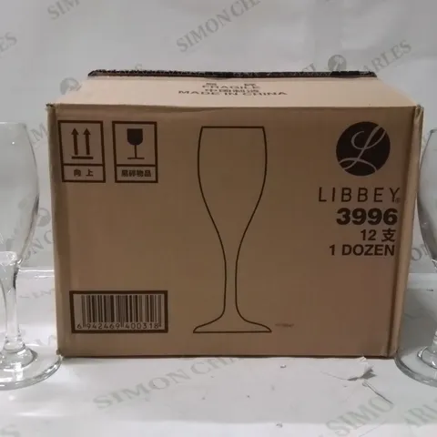 BOXED LIBBEY PERCEPTION CHAMPAGNE FLUTES SET OF 12