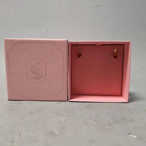 BOXED SWAROVSKI DANGLE RED EARRINGS 