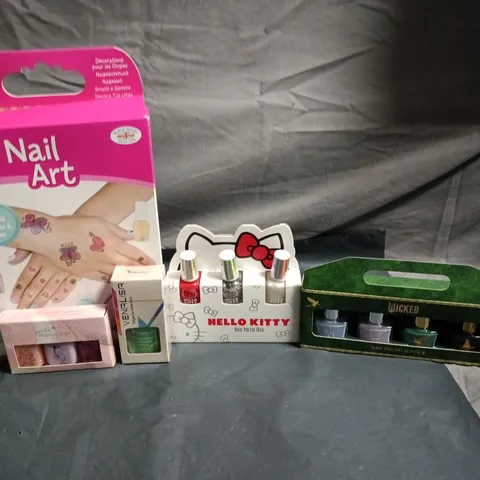 APPROXIMATELY 20 BOTTLES OF NAIL VARNISH TO INCLUDE WICKED, HELLO KITTY AND PETITE MANICURIST