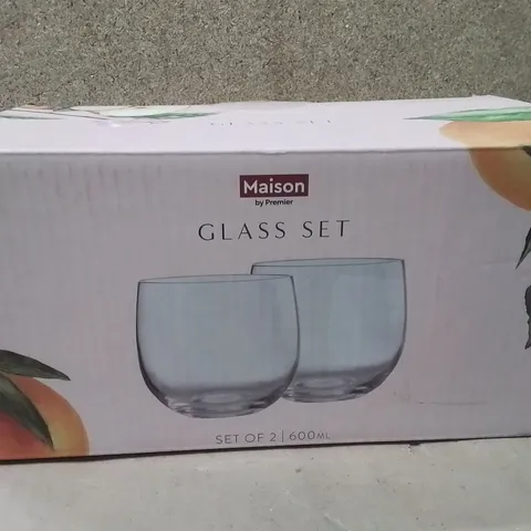 BOXED MAISON SET OF 2 600ML WATER GLASSES
