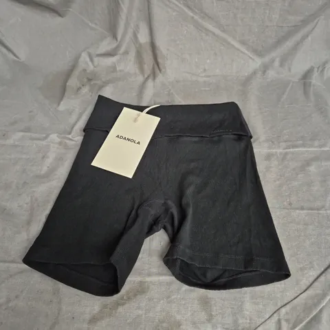 ADANOLA RIBBED FOLDOVER CROP SHORTS IN BLACK SIZE S