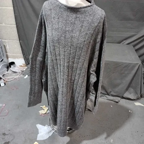 GREY OVERSIZED KNITTED JUMPER DRESS – LONG SLEEVES UK 24-26