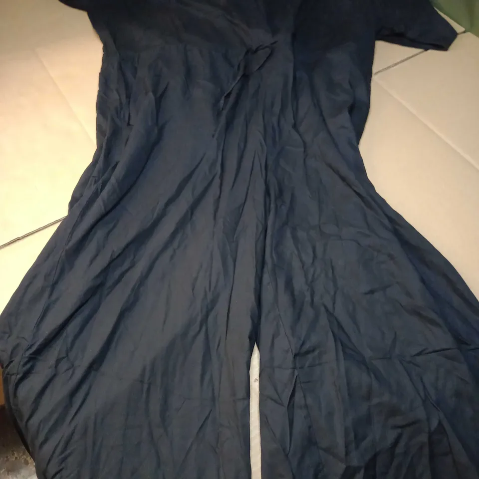 MONKL BLACK WIDE LEGGED LIGHTWEIGHT JUMPSUIT - LARGE