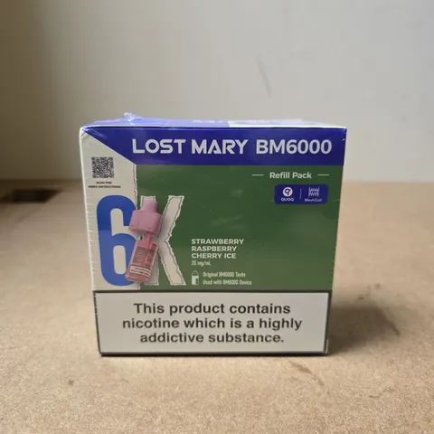 SEALED LOST MARY BM6000 REFILL PACK - STRAWBERRY RASPBERRY CHERRY ICE