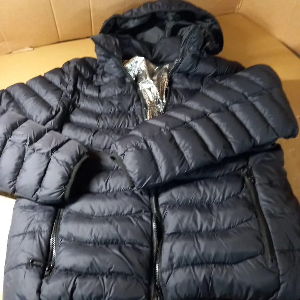 DESIGNER STYLE HEATED JACKET - BLACK SIZE UNKNOWN