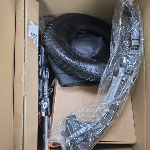 APPROXIMATELY 10 ASSORTED VEHICLE PARTS/ACCESSORIES TO INCLUDE STRUT, WHEEL, SMARTPHONE HOLDER ETC