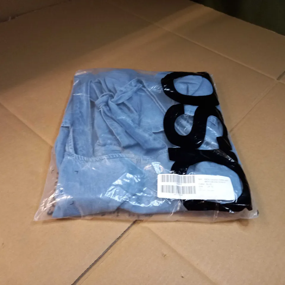 PACKAGED ASOS DENIM BLUE PETITE SOFT BABDOLL DRESS - SIZE 10