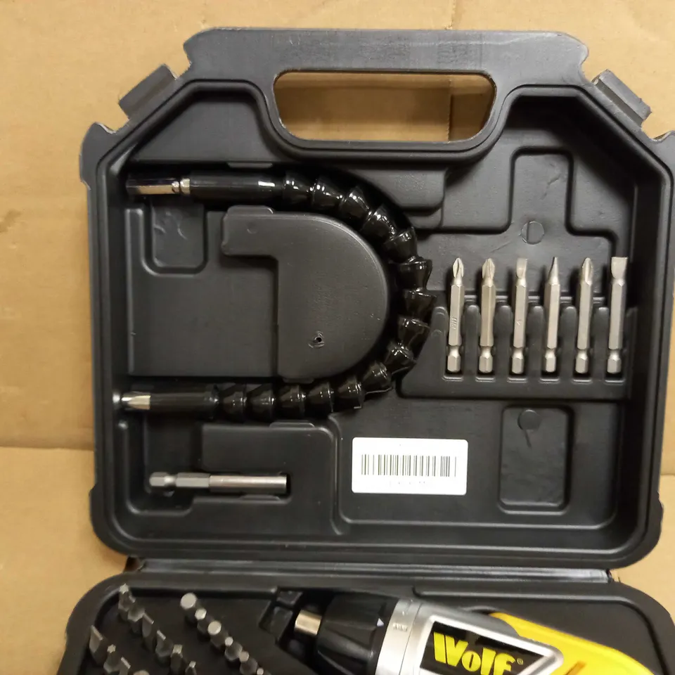 WOLF 3.6V CORDLESS SCREWDRIVER WITH ACCESSORIES
