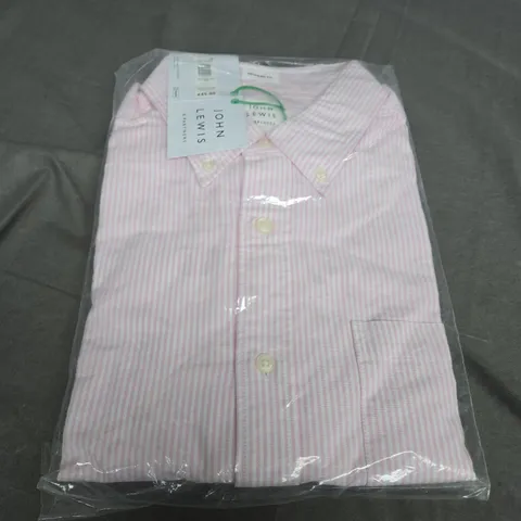 SEALED JOHN LEWIS REGULAR FIT PINK & WHITE SHIRT - LARGE