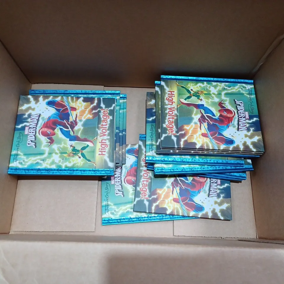 BOX TO CONTAIN APPROX. 20 X MARVEL A TREASURE COVE STORY, "SPIDERMAN, HIGH VOLTAGE!" CHILDRENS BEDTIME STORY BOOKS 