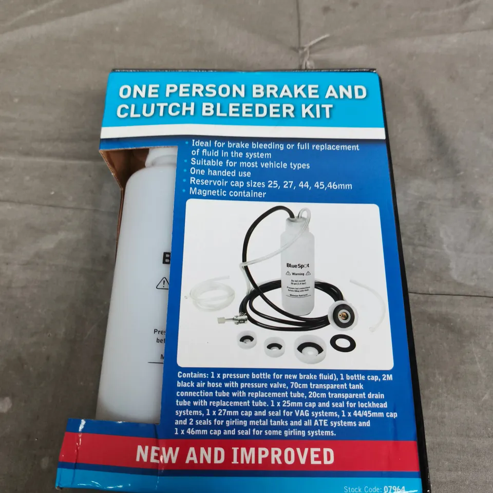 BLUESPOT ONE PERSON BRAKE AND CLUTCH BLEEDER KIT