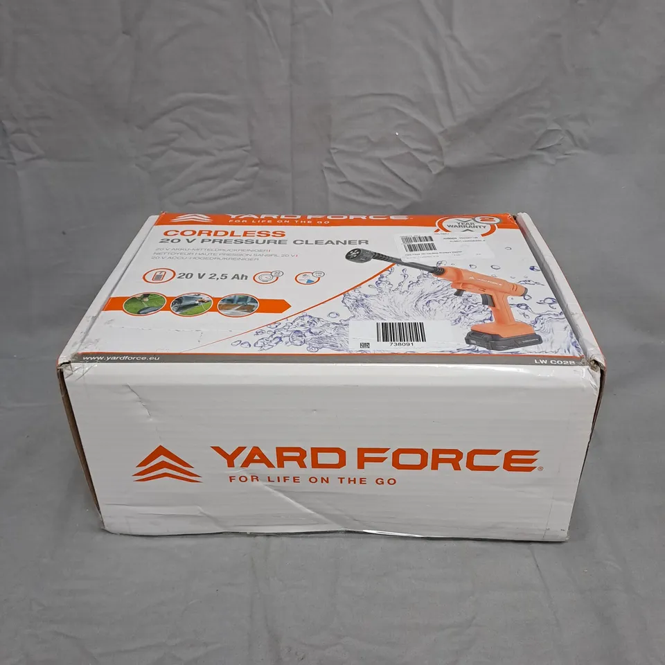 YARD FORCE 20V CORDLESS PRESSURE WASHER