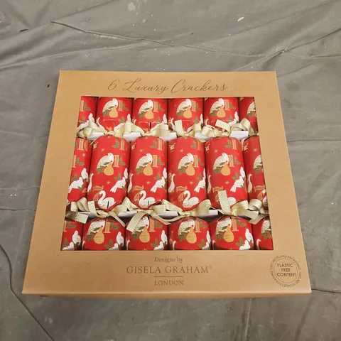 6 X BOXES OF GISELA GRAHAM LUXURY CHRISTMAS CRACKERS - 6 CRACKERS PER BOX 