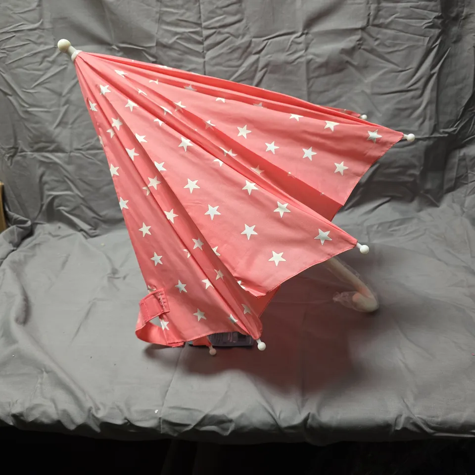 APPROXIMATELY5 PCS HOLLY & BEAU KIDS UMBRELLA – PINK WITH WHITE STARS