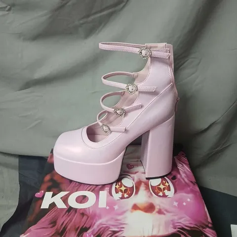 KOI PEARL DEWDROP PLATFORM HEELS - PINK, UK7