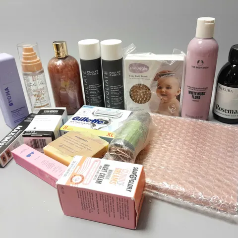 LOT OF BEAUTY ITEMS TO INCLUDE ROSEMARY AROMATHERAPY HAIR AND SKIN OIL, ETC