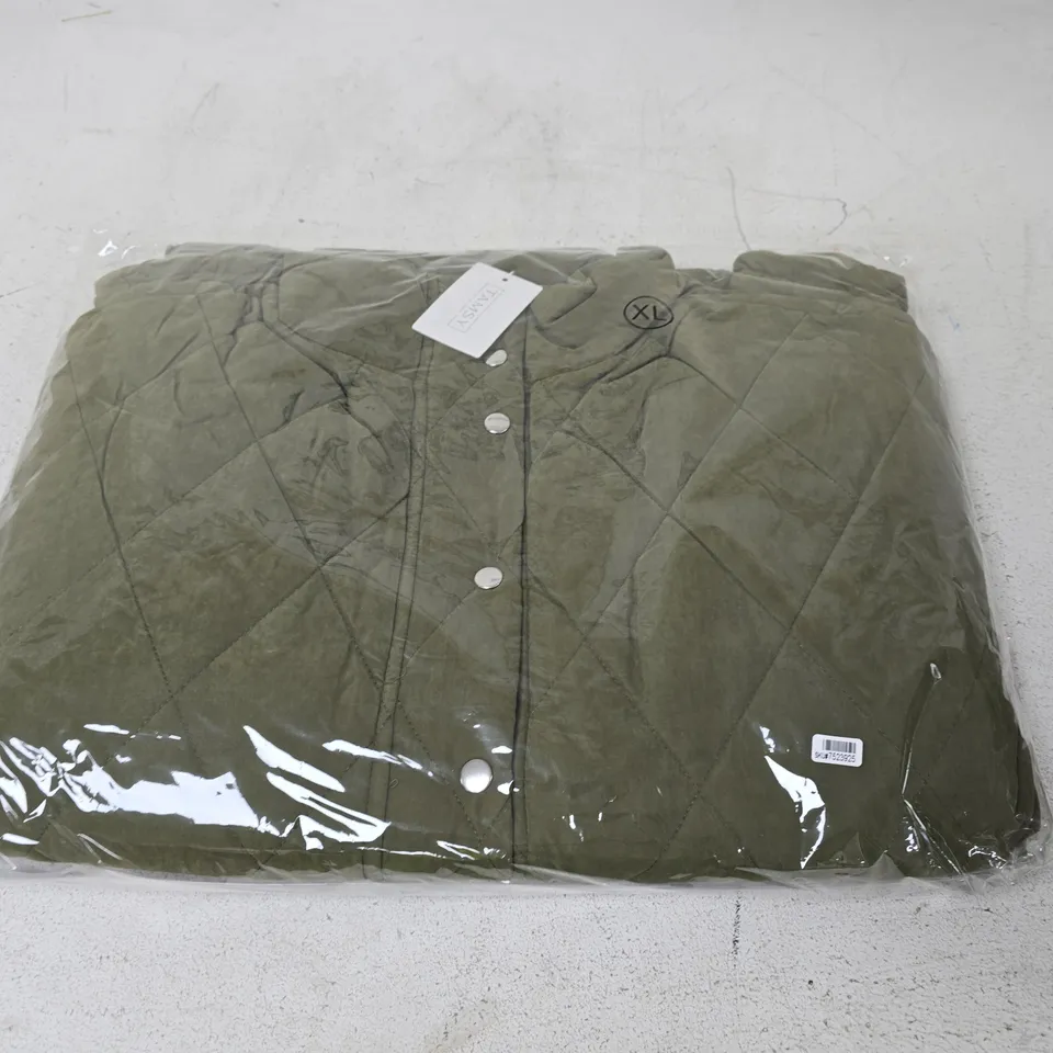 TAMSY OLIVE GREEN QUILTED JACKET – SIZE XL