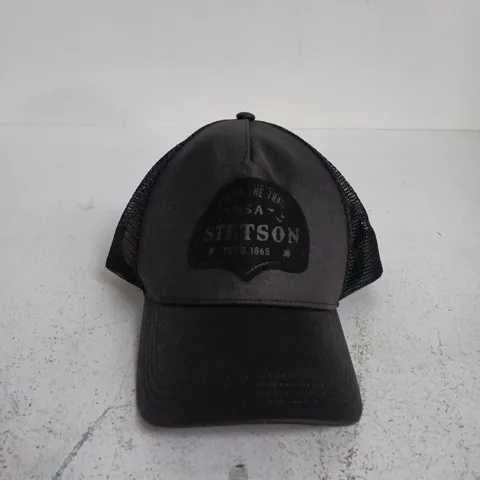 STETSTON OILED TWILL TRUCKER BLACK CAP