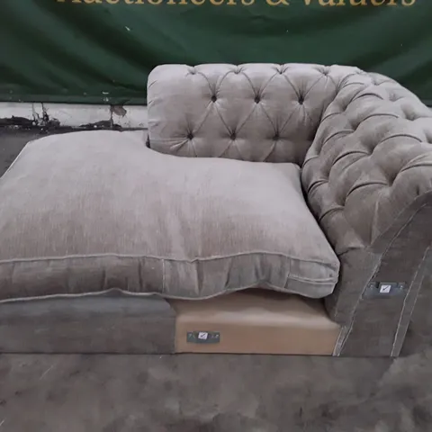 QUALITY DESIGNER PENNIE SOFA LHF CHAISE SECTION - MINK FABRIC