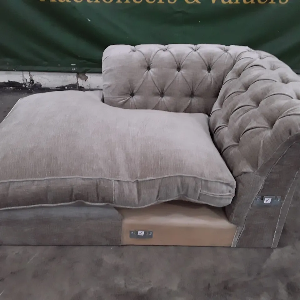 QUALITY DESIGNER PENNIE SOFA LHF CHAISE SECTION - MINK FABRIC