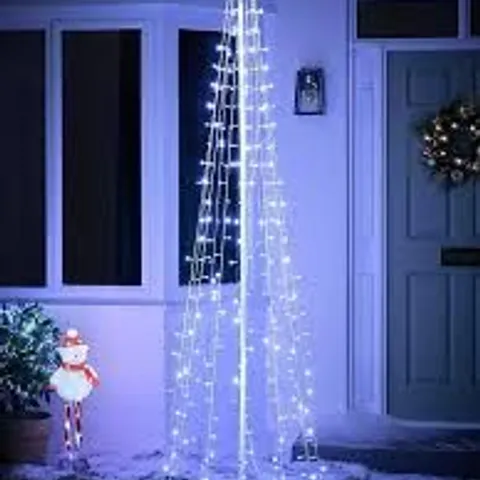 2.4M LED METAL CONE OUTDOOR CHRISTMAS TREE WITH STAR TOPPER